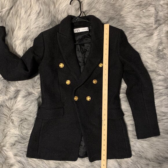 ZARA Women Tweed Blazer 8478/795, Black, Size XS - Picture 5 of 7
